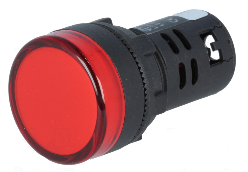 Controlelampje - LED indicator - 230V - 22mm - Rood Controlelampje - LED indicator - 230V - 22mm - Rood